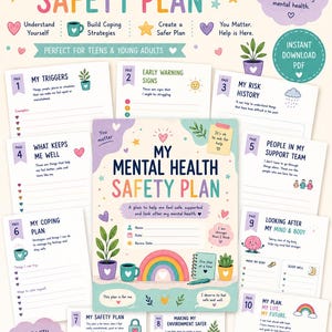 Finding My Safe Place | Mental Health Safety Plan Workbook | Printable PDF