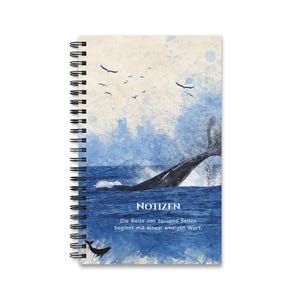 Whale Tail Wal Walflosse Walfluke Ocean Watercolor Spiral Journal | Notizen Notebook Notizbuch