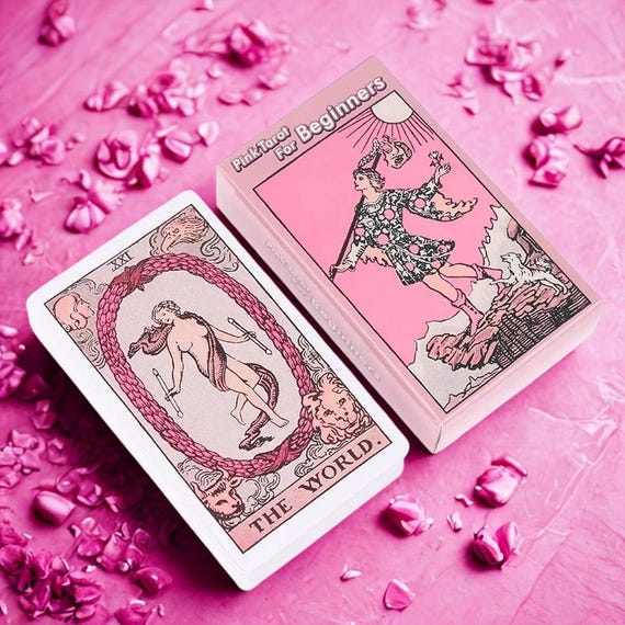 Pink Rider Tarot Cards, Rider Waite Style, Pocket Size Deck