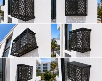 AC Cover 12000 BTU DXF Pdf File, Outdoor Air Conditioner Protective Cover, Cnc Laser Cut Metal Hvac Unit Guard,  Pattern Digital Download