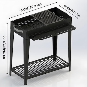 Portable BBQ  Grill  DXF File | Collapsible Fire Pit Laser Cut Plan | CNC Plasma Dxf Pdf Step | Metal  Bbq Design