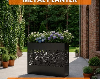 Metal Planter DXF File, Laser Cut Planter PDF, Modern Garden Planter Plans, CNC Sheet Metal Flower Box, Outdoor Indoor Planter