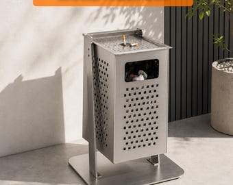 Metal Trash Bin DXF File, Outdoor Ashtray PDF Plans, Laser Cut Sheet Metal CNC Design, Stainless Steel Dustbin, Digital Download