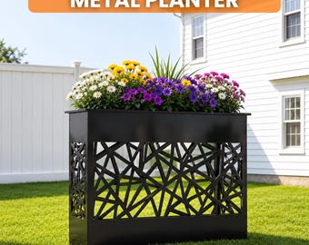 Metal Planter DXF File | Laser Cut Planter PDF | Modern Garden Planter Plans | CNC Sheet Metal Flower Box | Outdoor Indoor Planter