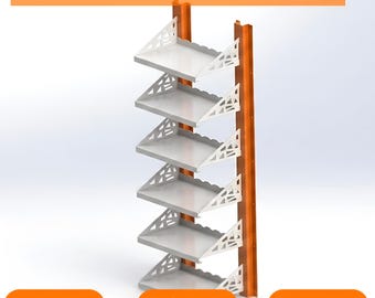 Sheet Metal Shelving DXF Files, Wall Mounted Workshop Storage Rack, Modular Tool Organizer, CNC Laser Cut PDF Step Plans