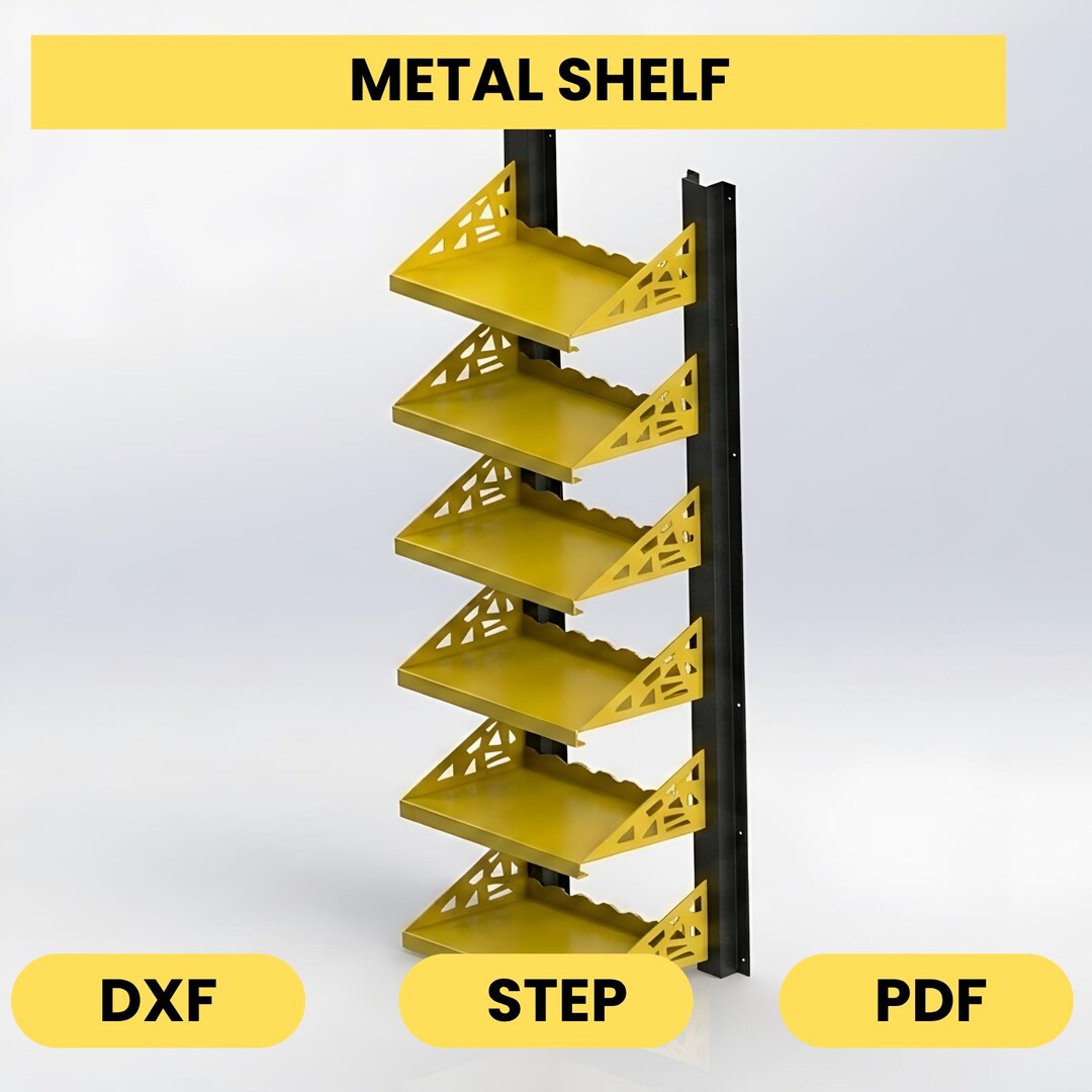 DIY Metal Wall Shelf Plan DXF | CNC Laser Cut Storage Rack File ...