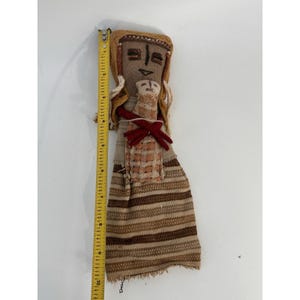 Vintage Chancay Peruvian Funerary Doll 10.5" Tall Mother & Child Burial Doll image 8