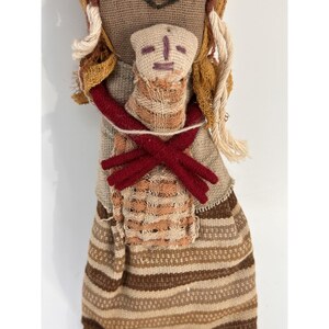 Vintage Chancay Peruvian Funerary Doll 10.5" Tall Mother & Child Burial Doll image 3