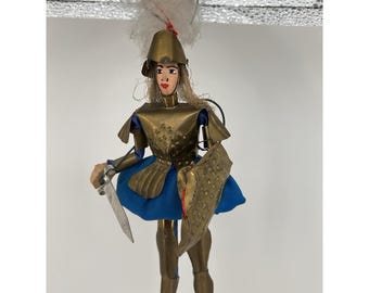 Vintage Pupo Siciliano Sicilian Puppet Marionette Knight 8.5"