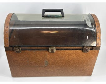 Vintage F.C. & N. Co. Pet Carrier Travel Dome Luggage Case 1950s Cat Dog Carrier