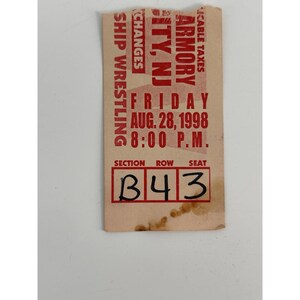 Vintage ECW Live Event Tickets Wildwood NJ August 1998 Ringside Ticket Stubs image 3