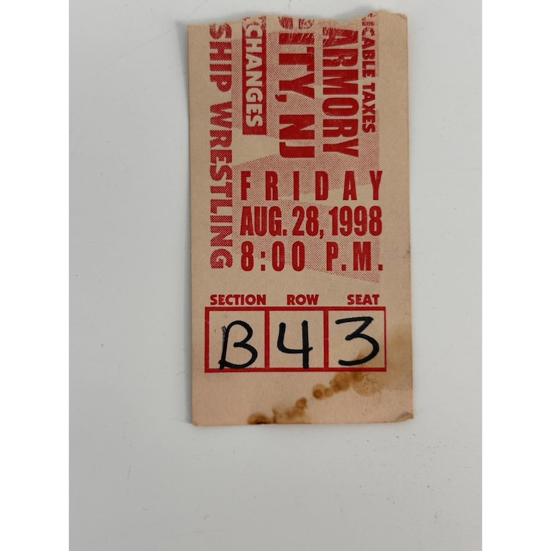 Vintage ECW Live Event Tickets Wildwood NJ August 1998 Ringside Ticket Stubs image 3