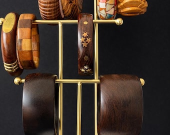 Varied Vintage Wooden Cuff and Bangle Bracelets – 80s Boho Artisan Carved Wood Jewelry
