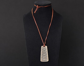Brødrene Mylius Norway Modernist Pewter Pendant Scandinavian Brutalist Necklace Nordic Design