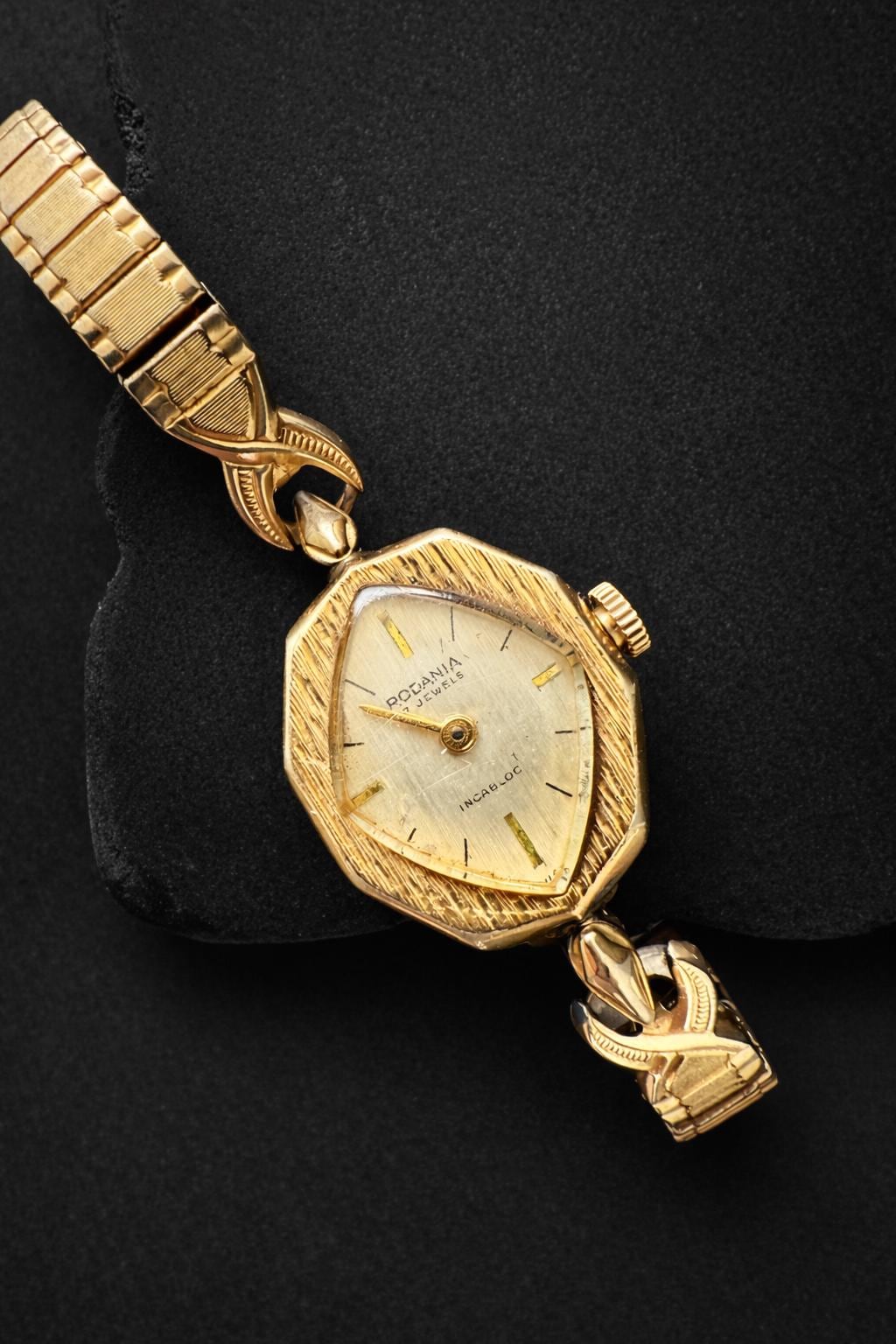 Vintage Art Deco Geometric Rodania 10K Gold Watch • Swiss 17