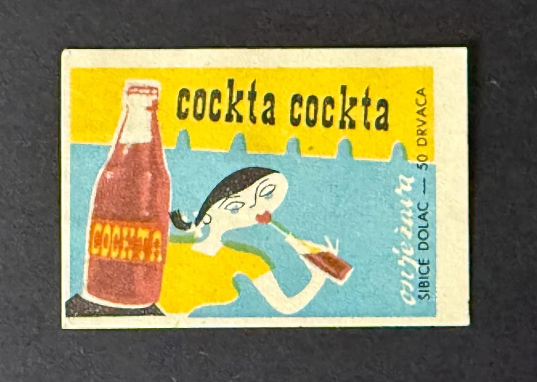 Vintage Cockta Matchbox Label – Yugoslav Soda Advertising – Mid-century ...