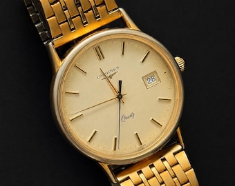 Vintage Longines Swiss Quartz Gold Tone Dress Timepiece, Quiet Luxury Old Money Minimalist Unisex