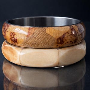 Vintage Artisan Brass & Bone Inlay Bangles Set – Organic Modern Boho Stack Bracelets