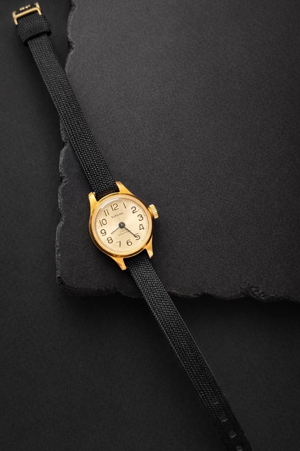 Cardinal 34mm Gold Black Dress Watch Poljot 1656H Quartz – Running NOS Strap Poljot Quartz Battery Wristwatches for sale | eBay main image 4