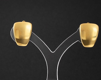 Robert Lee Morris Soho Clip On Earrings: Sculptural Gold Tone Designer Jewelry