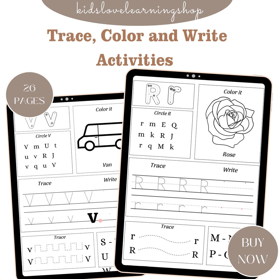 Preschool Handwriting Practice | Trace, Color & Write Worksheets (PDF ...