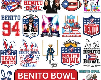 Bunny Bowl Png Svg, Team Benito SVG, Bad Bunny Football, Team Benito Football Logo SVG, Football Bowl Halftime Show, Football Fan Gift