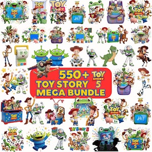Toy Story 5 PNG, Toy Story 5 Clipart Bundle, bearbeitbare Toy Story Buzz Woody neue Charaktere, Toy Story 5 Geburtstagsdateien für Shirt Cake Topper