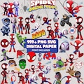 Spidey Clipart Bundle, Spidey SVG, Spidey and his Amazing Friends png and Digital Papers, Superhero SVG, Spidey alphabet, Digital Download