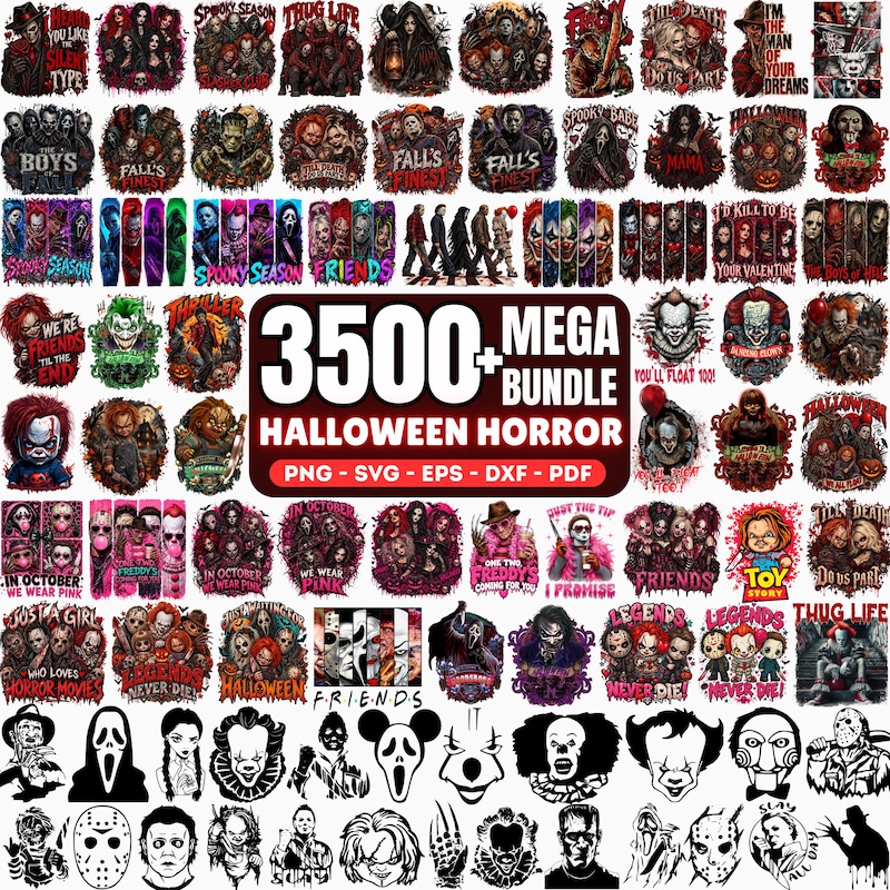 5 Horror Character Svg - Etsy