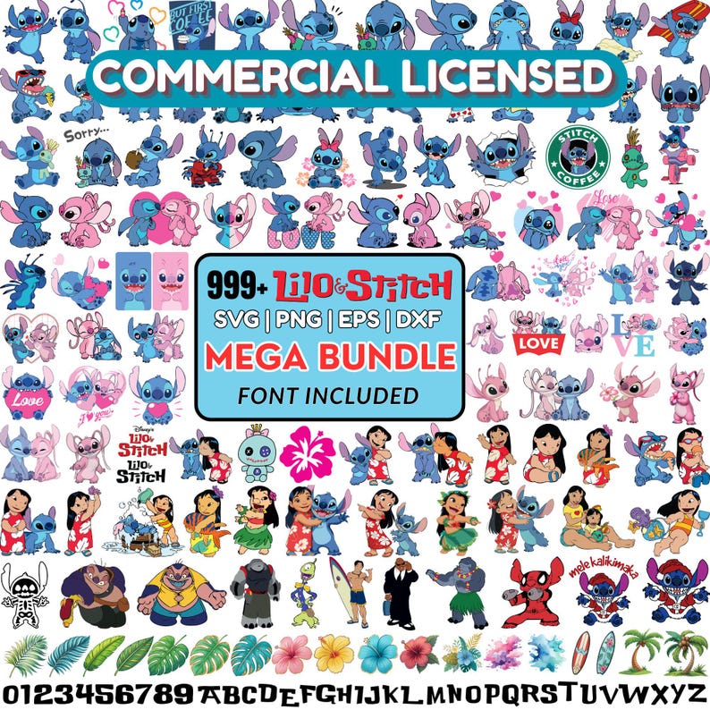 999+ Stitch files, Stitch SVG, Stitch bundle, Stitch PNG, stitch clipart, Lilo and stitch SVG, Cricut svg, Silhouette svg, stitch layered image 1