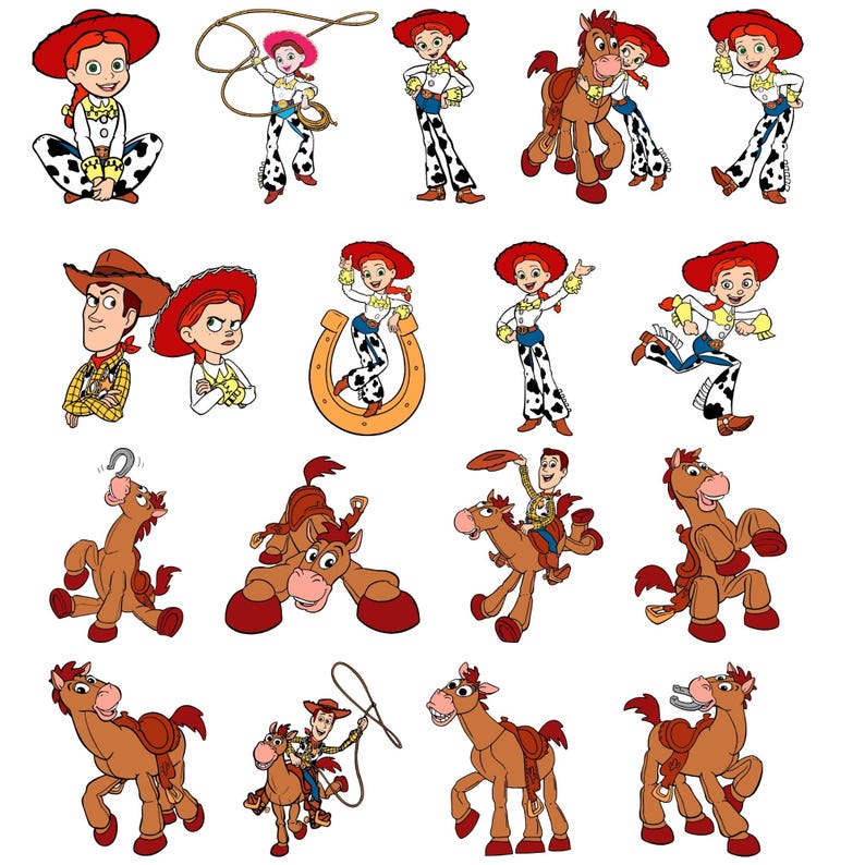 Toy Story SVG Clipart Bundle & Alphabet, Buzz Lightyear Woody Jessie PNG, Toy Story Cut Files for Cricut Silhouette, Digital Download PNG