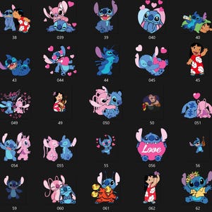Lilo and Stitch Clipart Bundle, Lilo and Stitch SVG PNG, Cute Lilo, Stitch, Angel Watercolor Clipart Hand drawn Stitch Art, Lilo & Angel PNG