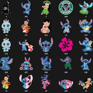Lilo and Stitch Clipart Bundle, Lilo and Stitch SVG PNG, Cute Lilo, Stitch, Angel Watercolor Clipart Hand drawn Stitch Art, Lilo & Angel PNG