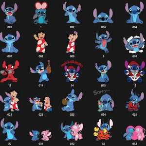 Lilo and Stitch Clipart Bundle, Lilo and Stitch SVG PNG, Cute Lilo, Stitch, Angel Watercolor Clipart Hand drawn Stitch Art, Lilo & Angel PNG