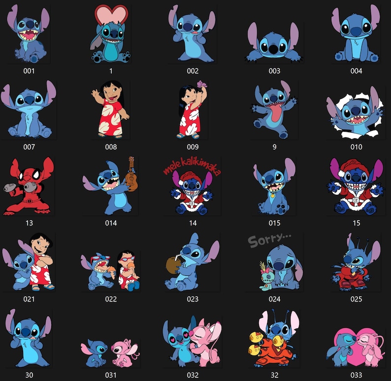 Lilo and Stitch Clipart Bundle, Lilo and Stitch SVG PNG, Cute Lilo, Stitch, Angel Watercolor Clipart Hand drawn Stitch Art, Lilo & Angel PNG