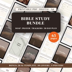 Printable Bible Study Journal Bundle: SOAP Template, Prayer Journal