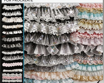 Misshfr Procreate Brushes for Fashion Designers, Lace, Fabric, Ribbon and More - 1000+ Procreate Brushes