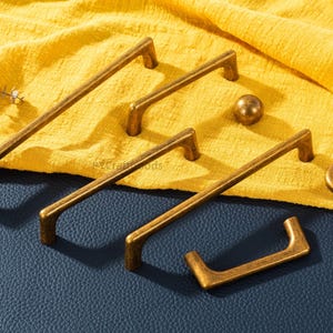 Antique Brass Kitchen Drawer Pulls, Black Gold Cabinet Handles,Nickel Wardrobe knob Pulls hardware