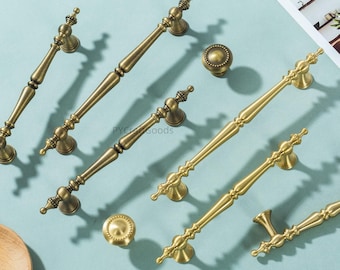 Massief messing ladeknoppen, gouden keukenkastgrepen, unieke hardware voor dressoirkast