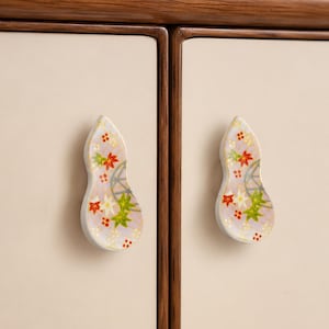 Gałki do szafek w stylu vintage z ceramiki, ręcznie malowane gałki do szuflad, uchwyty do komód w stylu boho