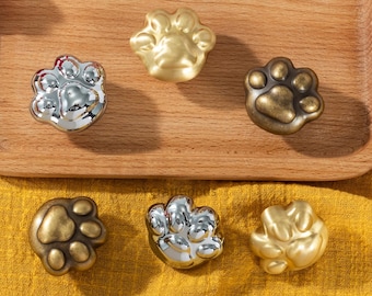 Antiek koperen kastknop, Cat Paw keukenladegrepen, unieke hardware hardware