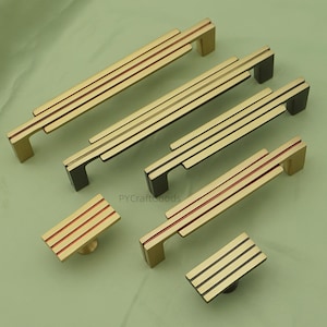 Tiradores de cajones de cocina en bronce negro, tiradores de armario en oro rojo, pomo para tirador de armario.