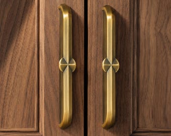 Retro Brass Cabinet Pulls,  Antique Kitchen Drawer Handles, Farmhouse knobs pulls hardware