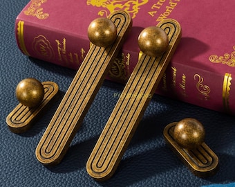 Antieke koperen ladeknop met bord, vintage keukenkastgrepen, unieke hardware voor kasttrekkers