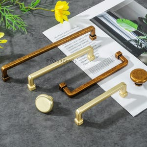 Antique Brass Kitchen Cabinet Handles, Brushed Nickel Drawer Pulls ,Gray Wardrobe knobs hardware