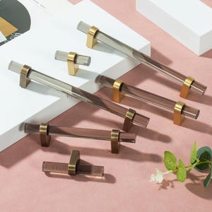 Grijze acryl keukenkast handgrepen, doorzichtige ladeknoppen, kastknop, hardware kastgrepen