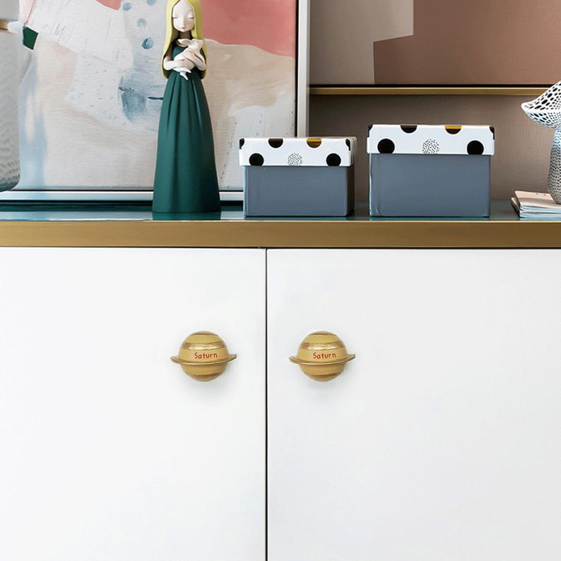 Space planet Drawer Knobs Pulls, Astronaut Cabinet Handle, Unique Kids room Knobs Hardware image 11
