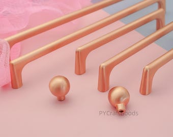 Copper Drawer Pulls Knobs , Rose Gold Kitchen Cabinet Handles,Wardrobe Pull hardware