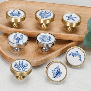 Hardware kastknoppen Blue Ocean Animal, funky ladeknoppen, uniek kinderkamerdecor