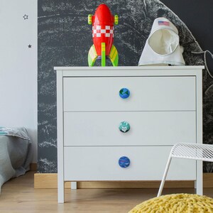 Space planet Drawer Knobs Pulls, Astronaut Cabinet Handle, Unique Kids room Knobs Hardware image 13